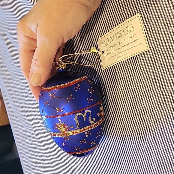 Fabrege Style Christmas Ornament, Handblown/painted,glitter,NWT - Picture 1 of 8